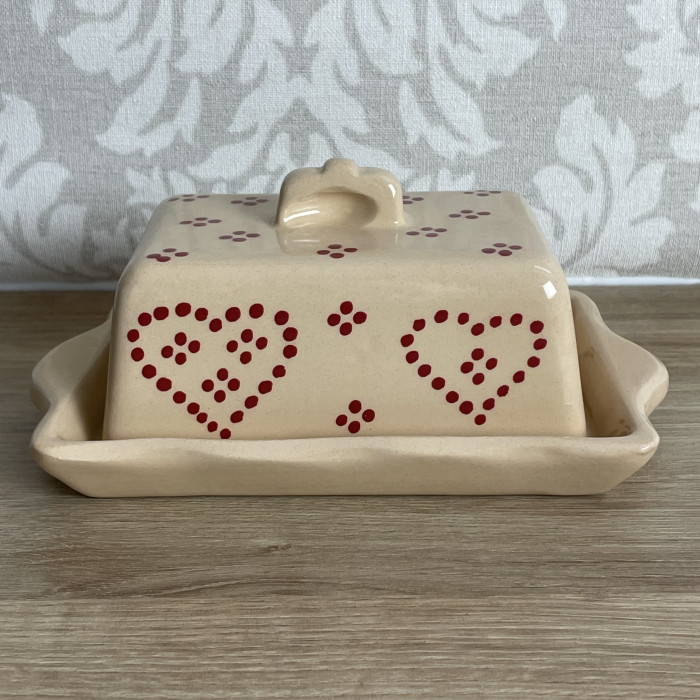 Butter dish cream heart