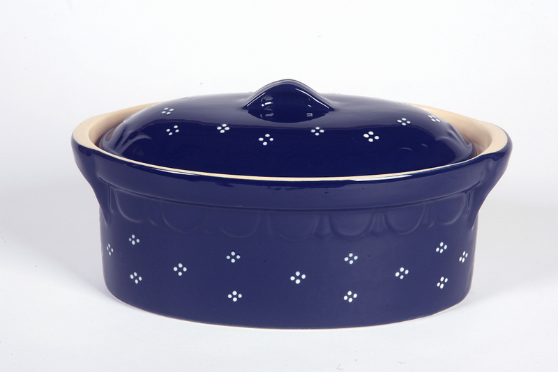 Terrine bleu foncé points 25 cm N° 5